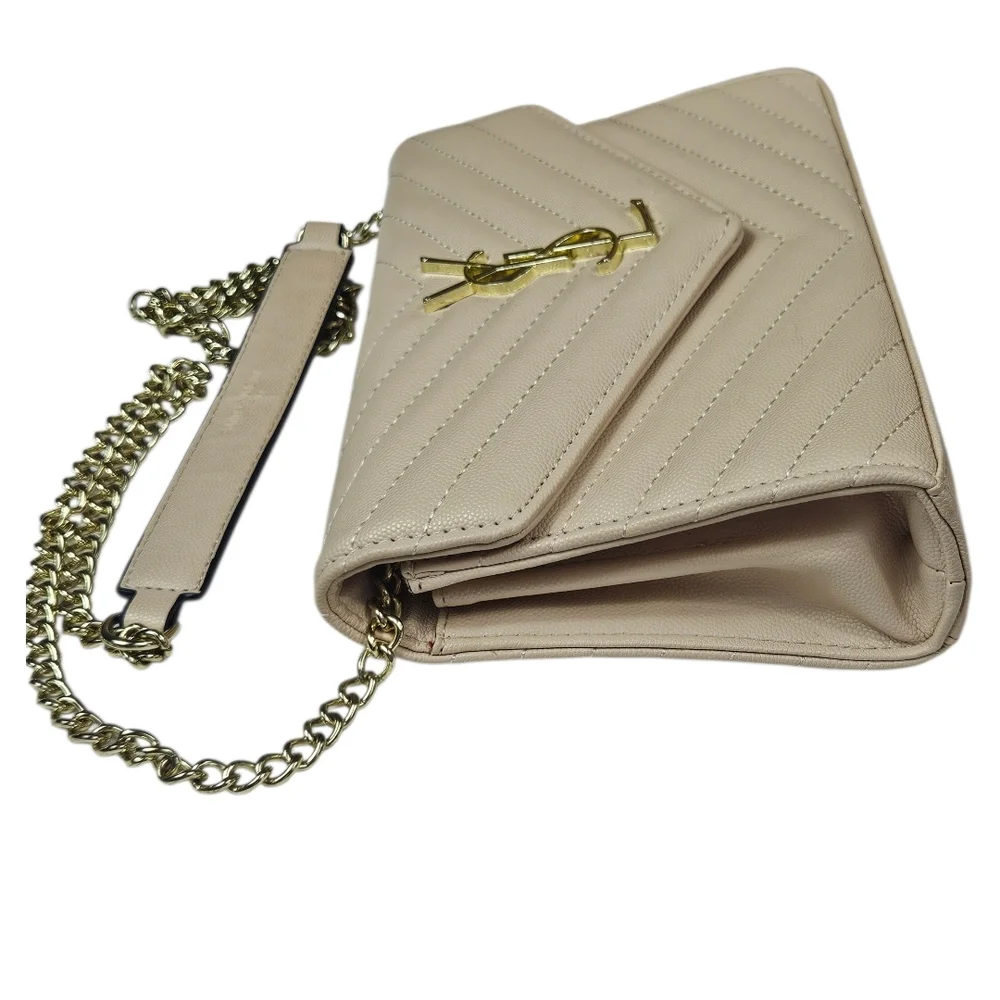 Yves Saint Laurent Cream Quilted Wallet Purse - Picture 14 of 16
